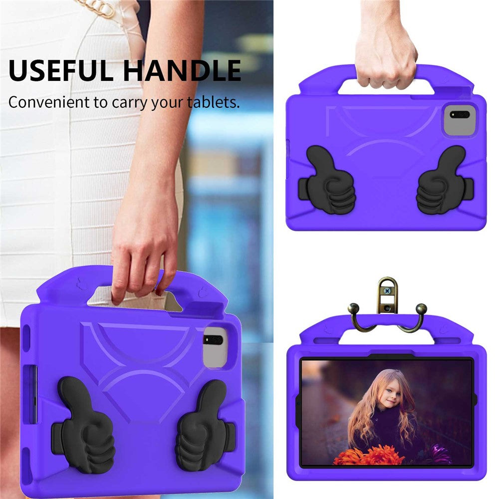 For Xiaomi Redmi Pad SE / Pad 2 / Pad 5 / Lenovo Tab M11 / Xiaoxin Pad 11 2024 EVA Case Thumb Bracket Kickstand Tablet Cover - Purple