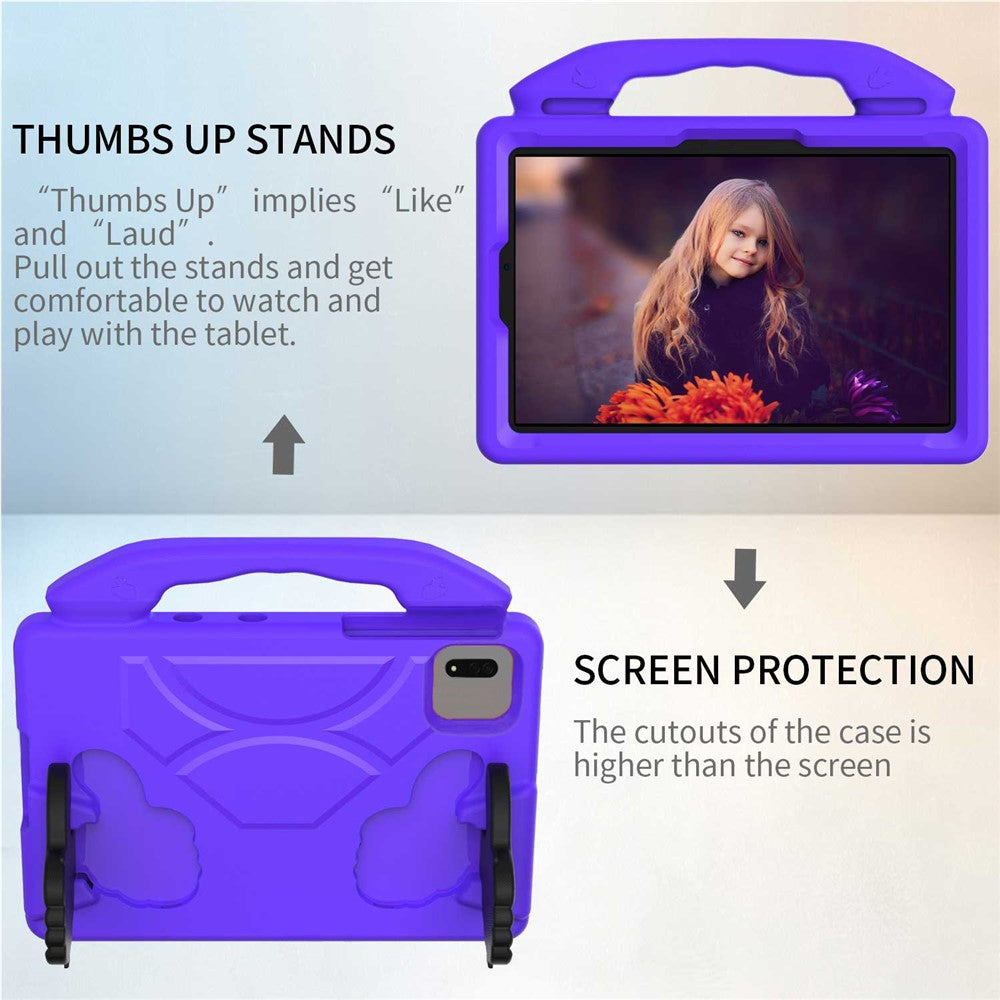 For Xiaomi Redmi Pad SE / Pad 2 / Pad 5 / Lenovo Tab M11 / Xiaoxin Pad 11 2024 EVA Case Thumb Bracket Kickstand Tablet Cover - Purple