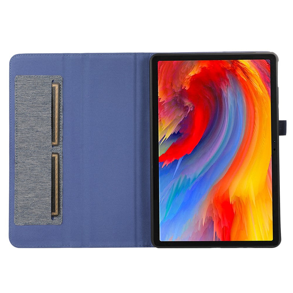 For Lenovo Tab M11 / Xiaoxin Pad 11 2024 Case PU Leather Card Holder Tablet Stand Cover - Blue