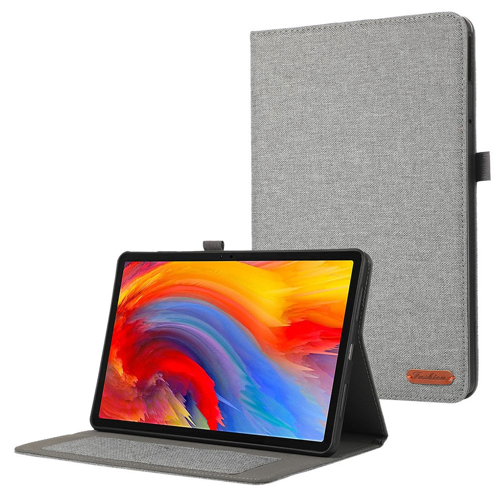 For Lenovo Tab M11 / Xiaoxin Pad 11 2024 Case PU Leather Card Holder Tablet Stand Cover - Grey