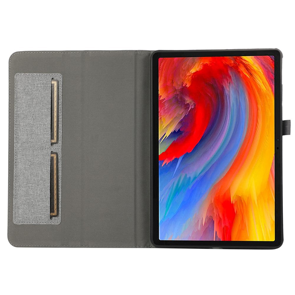 For Lenovo Tab M11 / Xiaoxin Pad 11 2024 Case PU Leather Card Holder Tablet Stand Cover - Grey