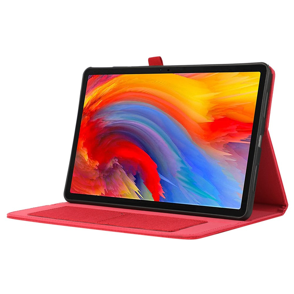 For Lenovo Tab M11 / Xiaoxin Pad 11 2024 Case PU Leather Card Holder Tablet Stand Cover - Red