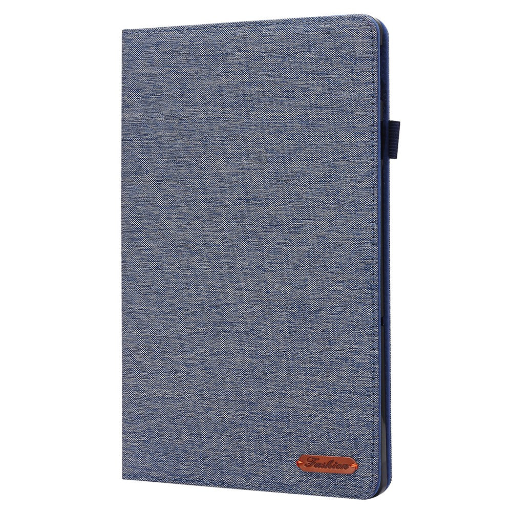 For Lenovo Tab M10 Plus (3rd Gen) Tablet Case Cloth Texture Card Holder Leather Cover - Blue