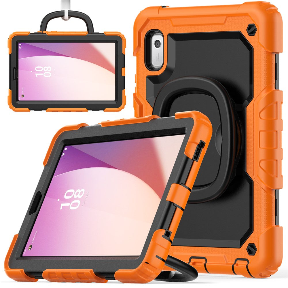 For Lenovo Tab M9 / Lenovo K9 TB310 Kickstand Case PC+Silicone Tablet Cover with Shoulder Strap - Orange