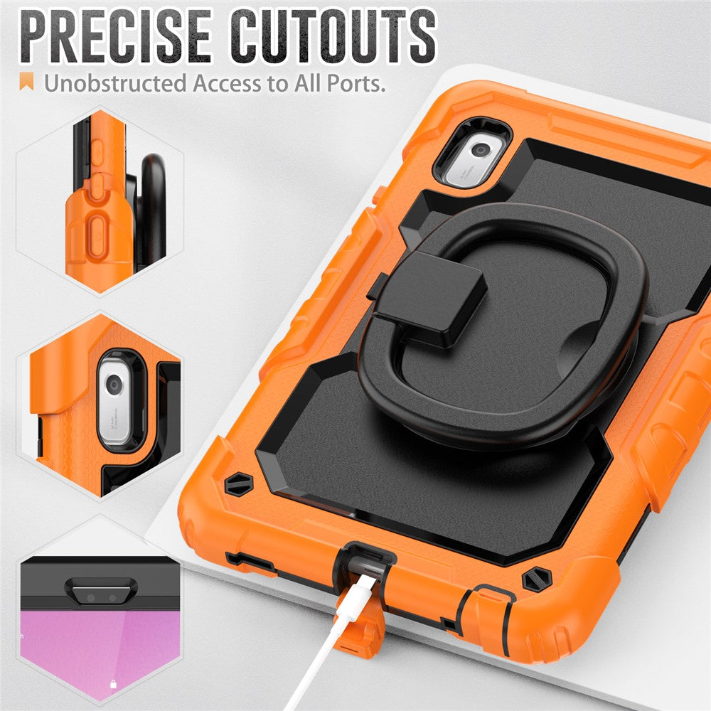 For Lenovo Tab M9 / Lenovo K9 TB310 Kickstand Case PC+Silicone Tablet Cover with Shoulder Strap - Orange