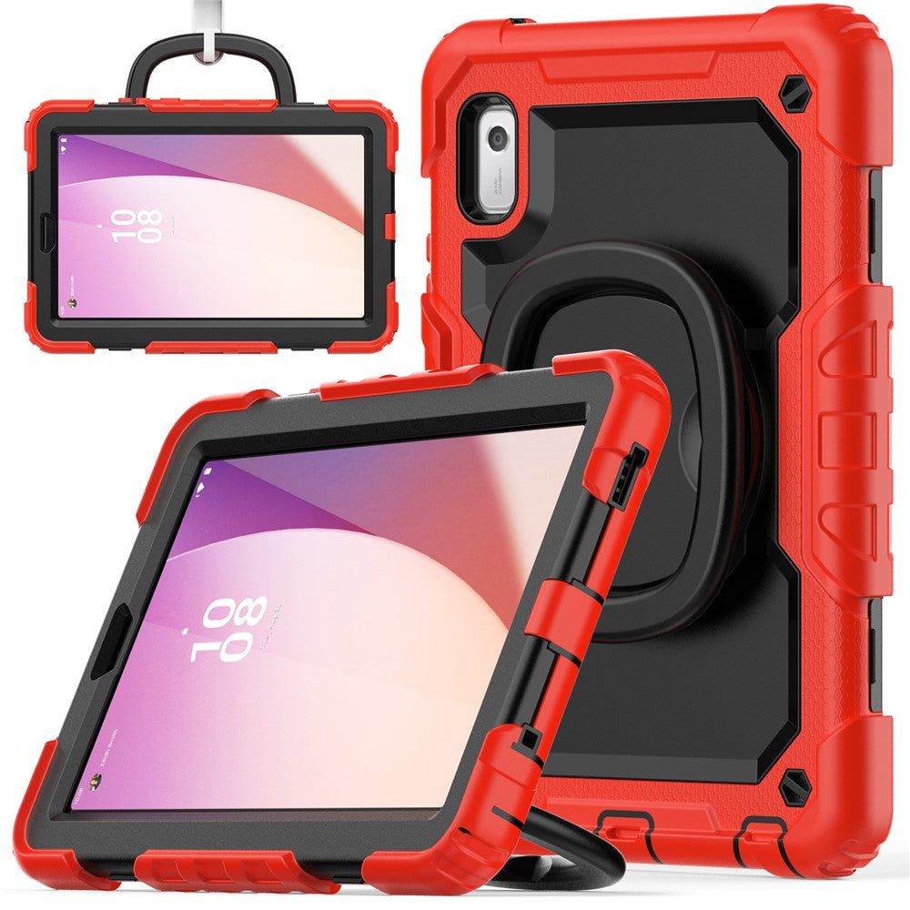 For Lenovo Tab M9 / Lenovo K9 TB310 Kickstand Case PC+Silicone Tablet Cover with Shoulder Strap - Red