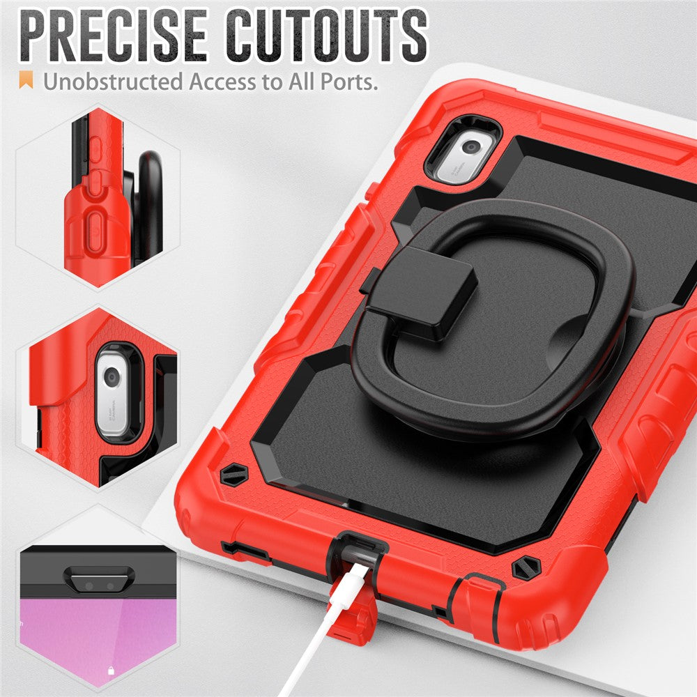 For Lenovo Tab M9 / Lenovo K9 TB310 Kickstand Case PC+Silicone Tablet Cover with Shoulder Strap - Red