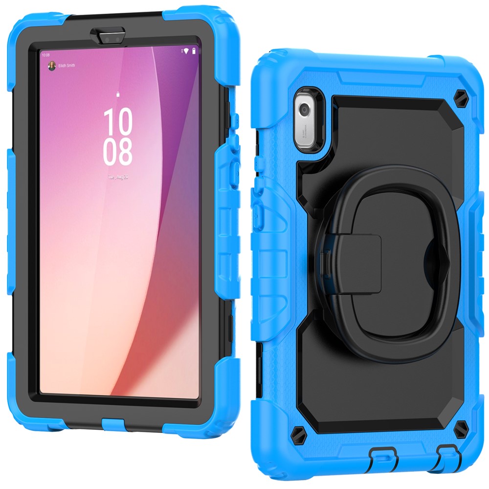 For Lenovo Tab M9 / Lenovo K9 TB310 Kickstand Case PC+Silicone Tablet Cover with Shoulder Strap - Baby Blue
