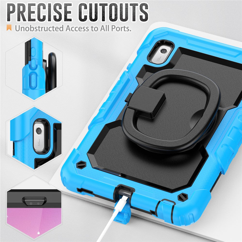 For Lenovo Tab M9 / Lenovo K9 TB310 Kickstand Case PC+Silicone Tablet Cover with Shoulder Strap - Baby Blue