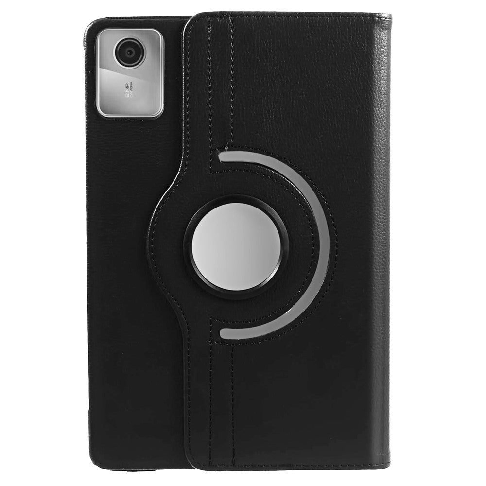For Lenovo Tab M11 / Xiaoxin Pad 11 2024 Leather Case Rotating Stand Tablet Cover - Black