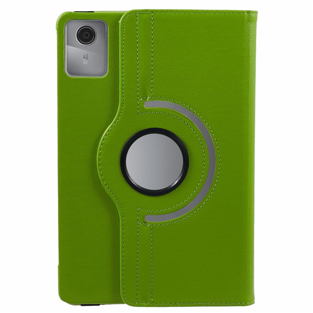 For Lenovo Tab M11 / Xiaoxin Pad 11 2024 Leather Case Rotating Stand Tablet Cover - Green