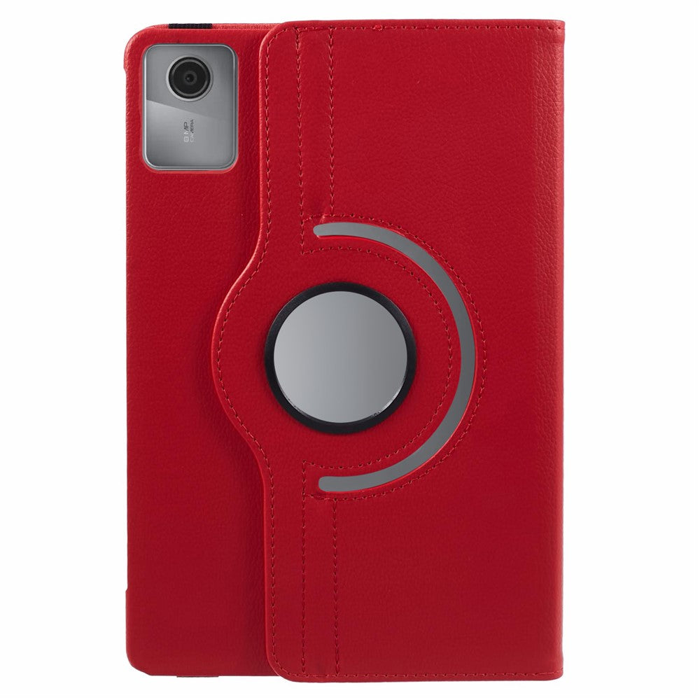 For Lenovo Tab M11 / Xiaoxin Pad 11 2024 Leather Case Rotating Stand Tablet Cover - Red