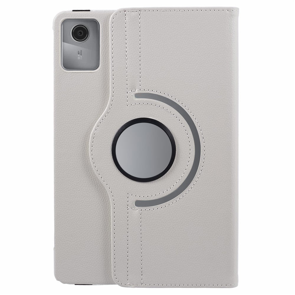For Lenovo Tab M11 / Xiaoxin Pad 11 2024 Leather Case Rotating Stand Tablet Cover - White