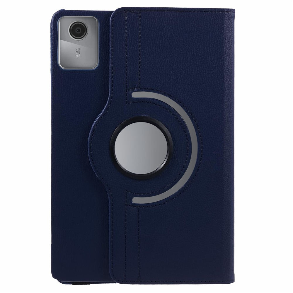 For Lenovo Tab M11 / Xiaoxin Pad 11 2024 Leather Case Rotating Stand Tablet Cover - Dark Blue
