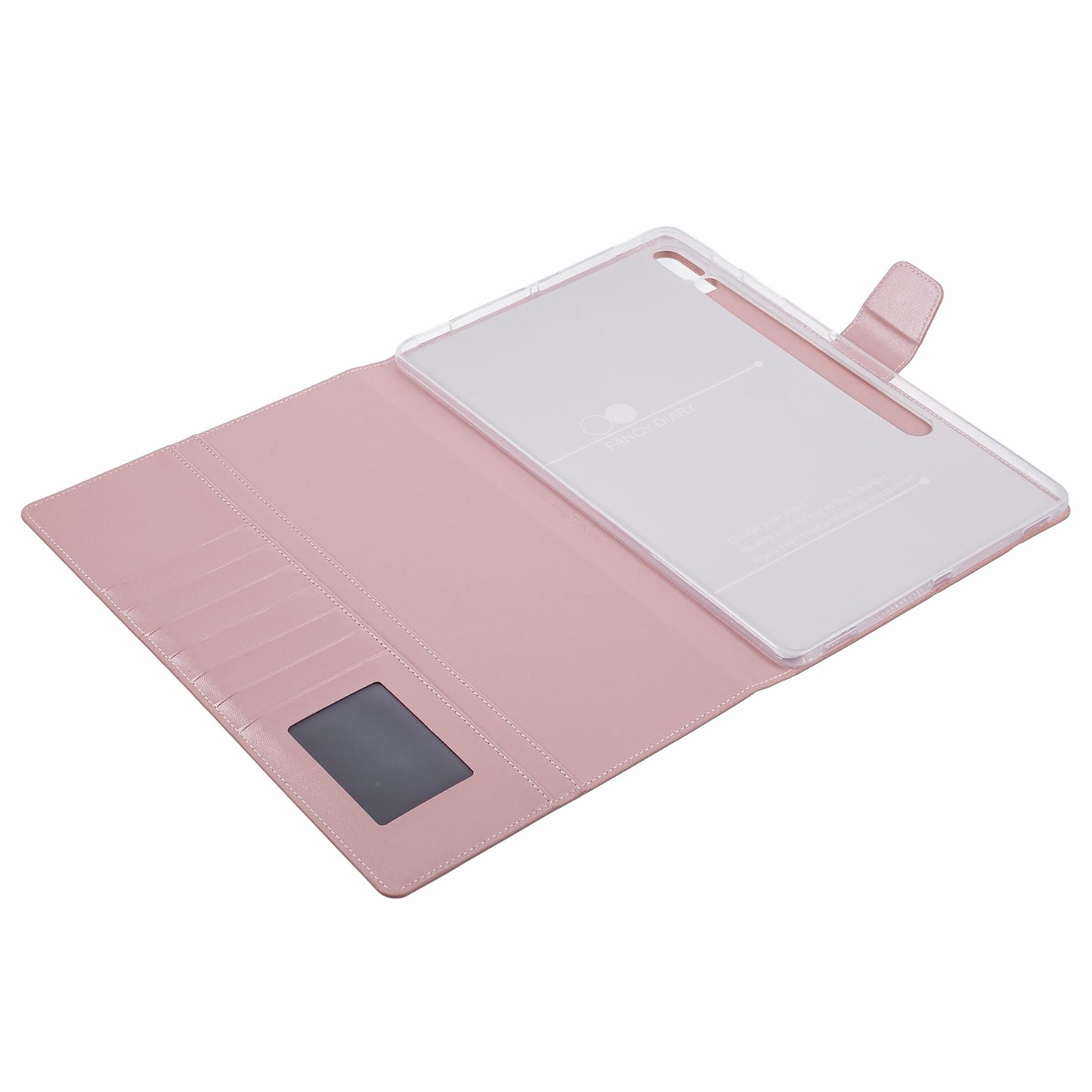 HANMAN Mill Series for Samsung Galaxy Tab S9 FE+ / Tab S9+ / Tab S8+ / Tab S7+ / Tab S7 FE Case Leather Stand Wallet Tablet Cover - Rose Gold