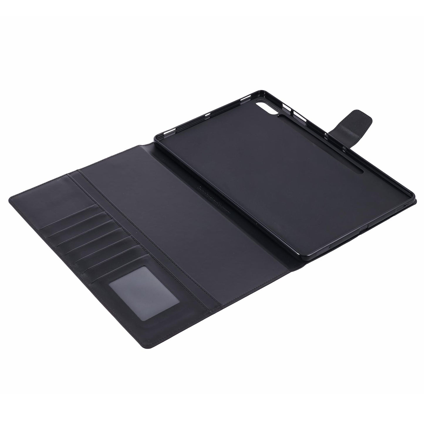 HANMAN Mill Series for Samsung Galaxy Tab S9 FE+ / Tab S9+ / Tab S8+ / Tab S7+ / Tab S7 FE Case Leather Stand Wallet Tablet Cover - Black