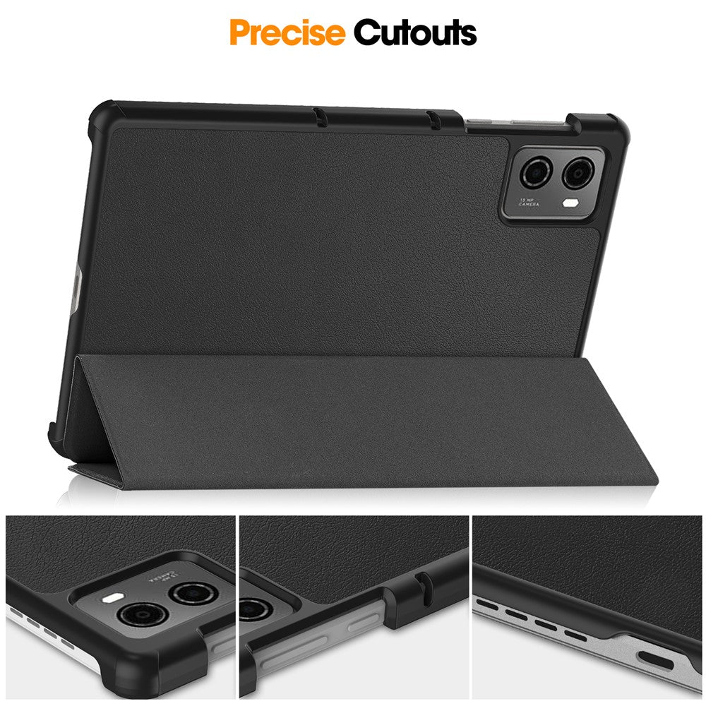 For Lenovo Legion Y700 (2023) / Tab Gen 2 Tri-Fold Stand Leather Case Tablet Cover - Black