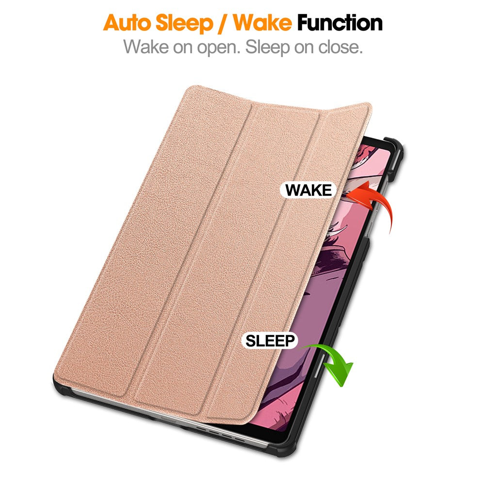For Lenovo Legion Y700 (2023) / Tab Gen 2 Tri-Fold Stand Leather Case Tablet Cover - Rose Gold