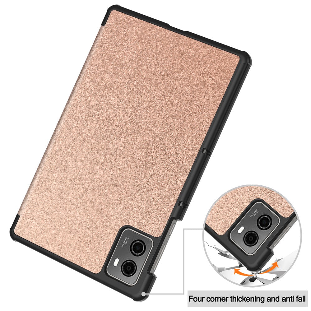 For Lenovo Legion Y700 (2023) / Tab Gen 2 Tri-Fold Stand Leather Case Tablet Cover - Rose Gold