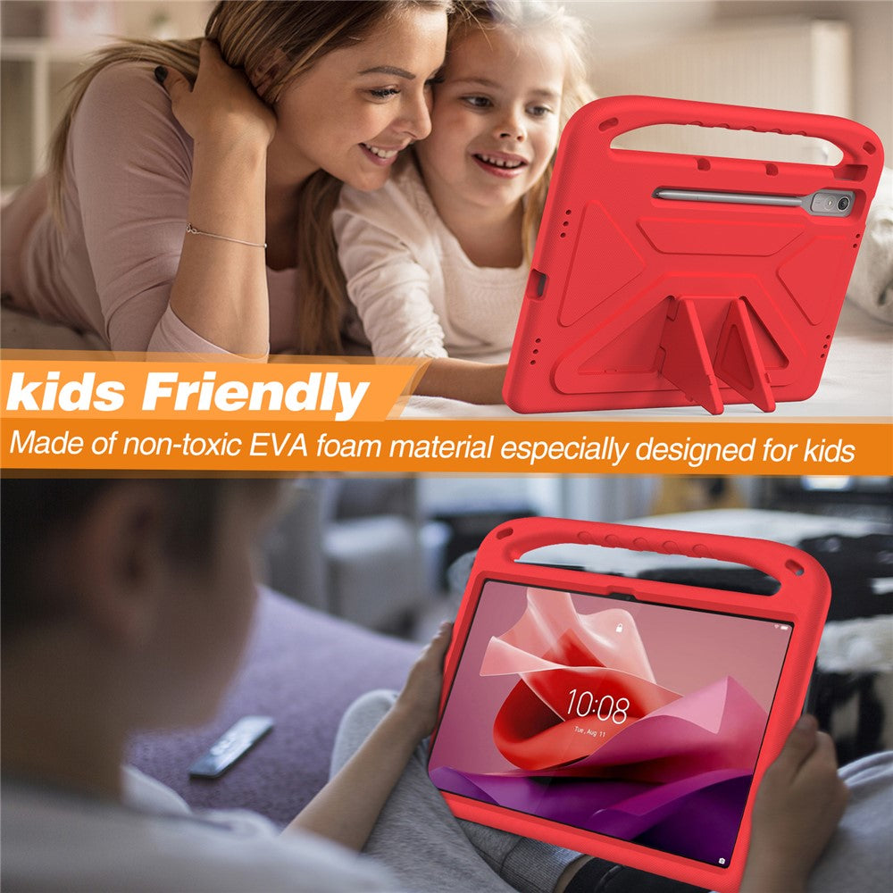 For Lenovo Tab P12 EVA Case Handle Shockproof Kid-Friendly Tablet Cover - Red