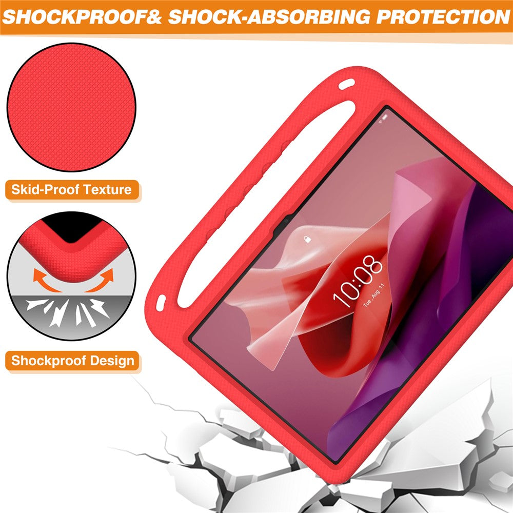 For Lenovo Tab P12 EVA Case Handle Shockproof Kid-Friendly Tablet Cover - Red
