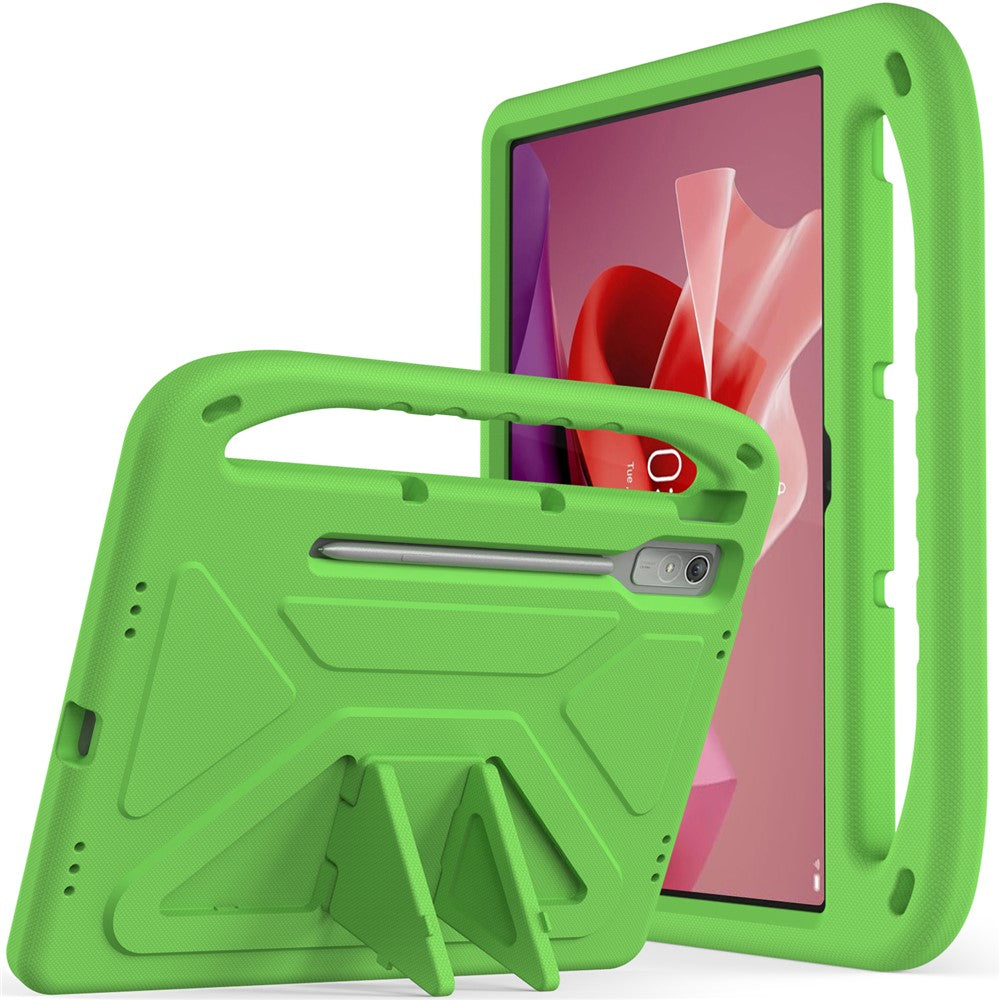 For Lenovo Tab P12 EVA Case Handle Shockproof Kid-Friendly Tablet Cover - Green