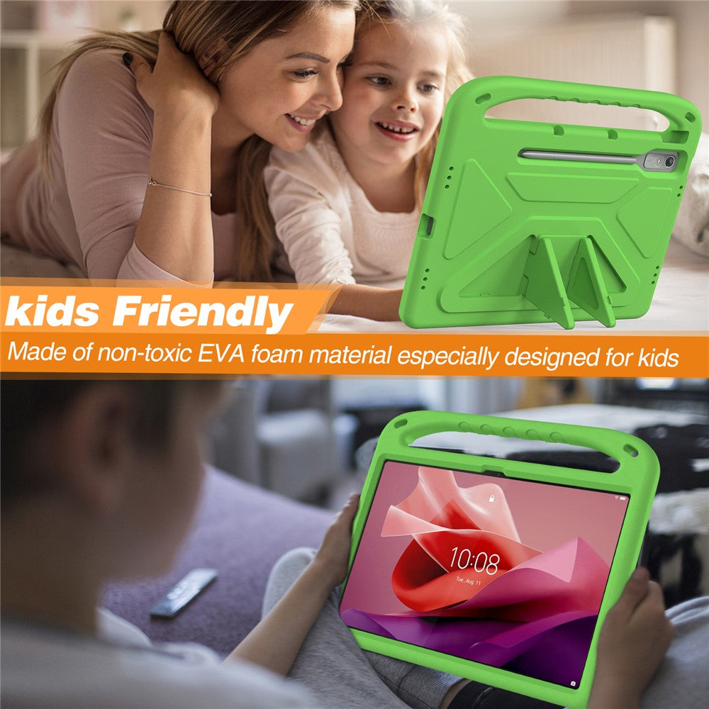 For Lenovo Tab P12 EVA Case Handle Shockproof Kid-Friendly Tablet Cover - Green