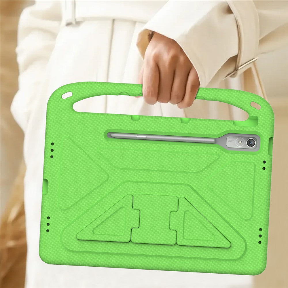 For Lenovo Tab P12 EVA Case Handle Shockproof Kid-Friendly Tablet Cover - Green