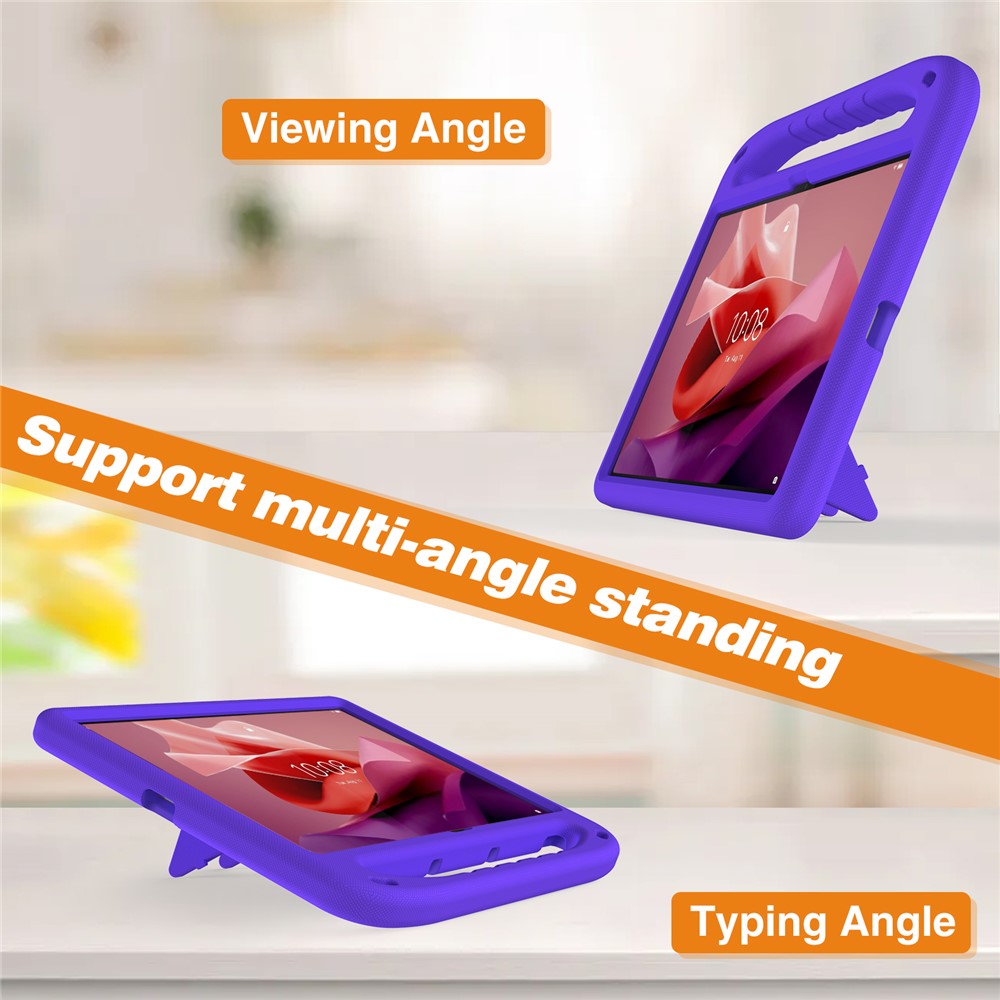 For Lenovo Tab P12 EVA Case Handle Shockproof Kid-Friendly Tablet Cover - Purple