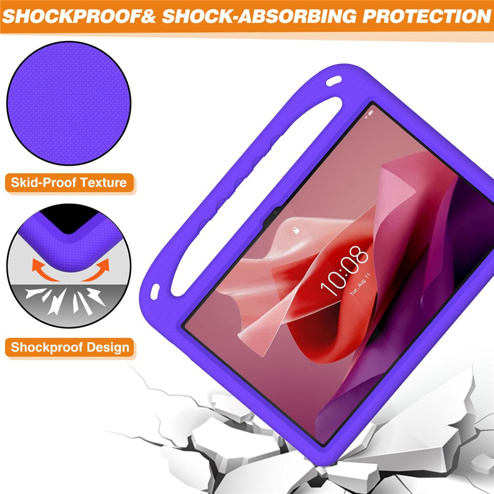 For Lenovo Tab P12 EVA Case Handle Shockproof Kid-Friendly Tablet Cover - Purple