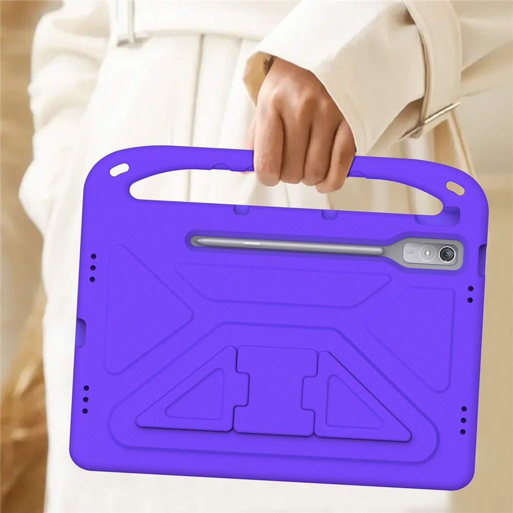 For Lenovo Tab P12 EVA Case Handle Shockproof Kid-Friendly Tablet Cover - Purple