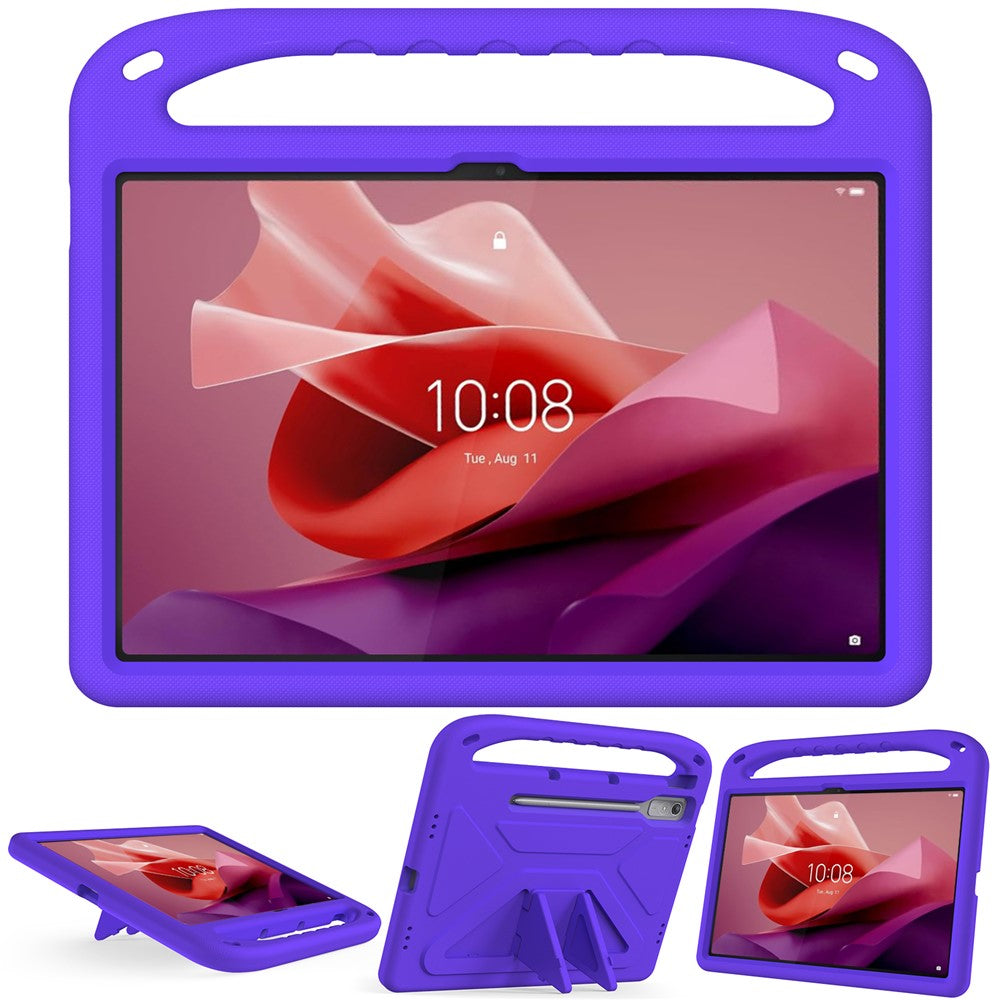 For Lenovo Tab P12 EVA Case Handle Shockproof Kid-Friendly Tablet Cover - Purple