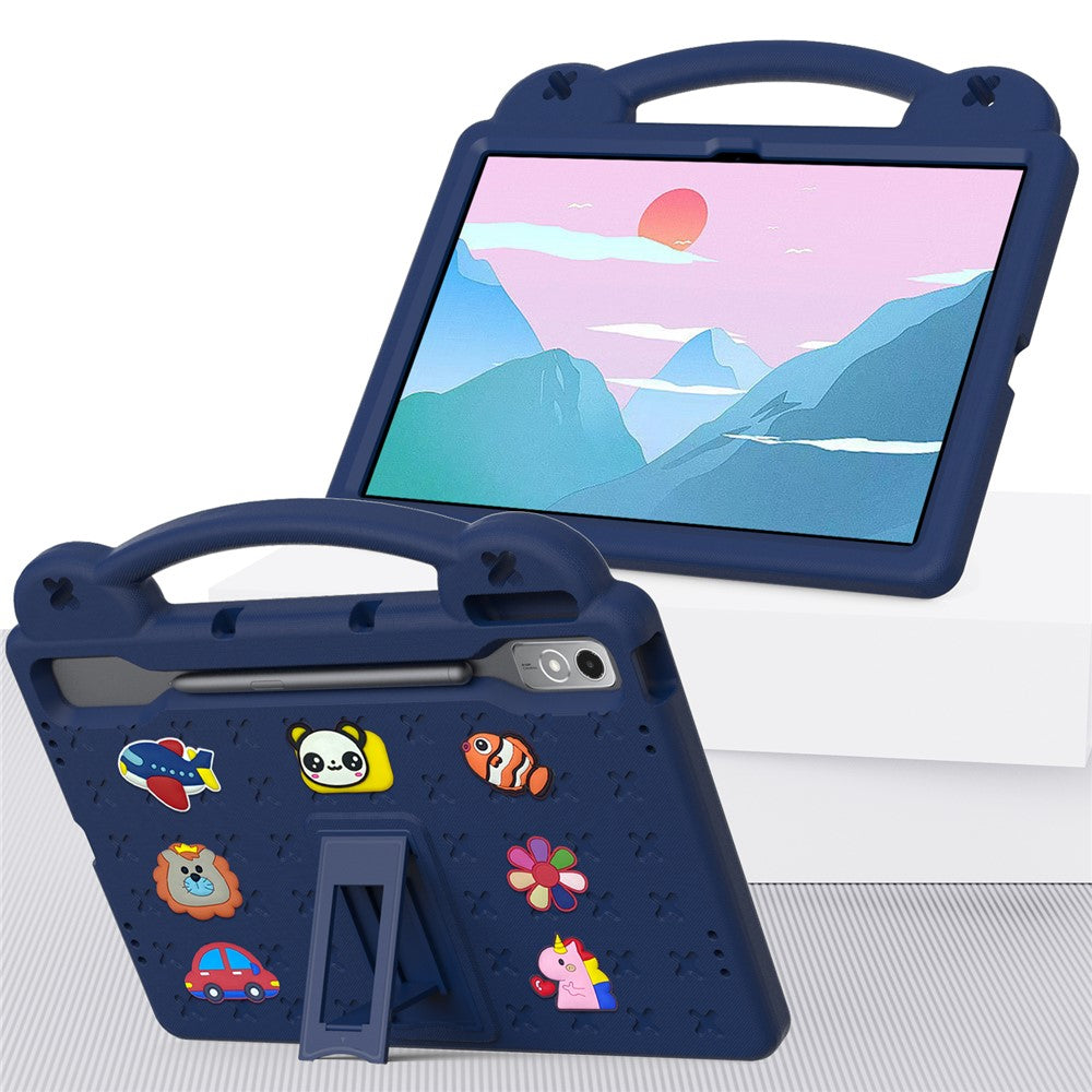 For Lenovo Tab P12 EVA Case with Kickstand Drop Protective Rugged Tablet Cover - Navy Blue