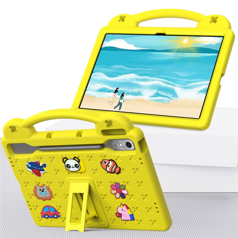 For Lenovo Tab P12 EVA Case with Kickstand Drop Protective Rugged Tablet Cover - Yellow