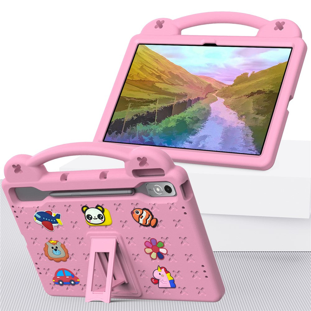 For Lenovo Tab P12 EVA Case with Kickstand Drop Protective Rugged Tablet Cover - Pink