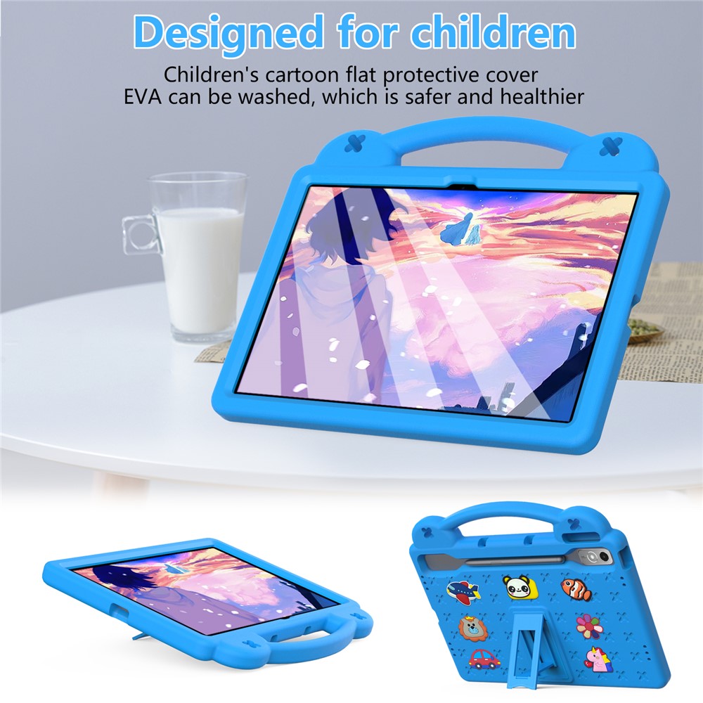 For Lenovo Tab P12 EVA Case with Kickstand Drop Protective Rugged Tablet Cover - Sky Blue