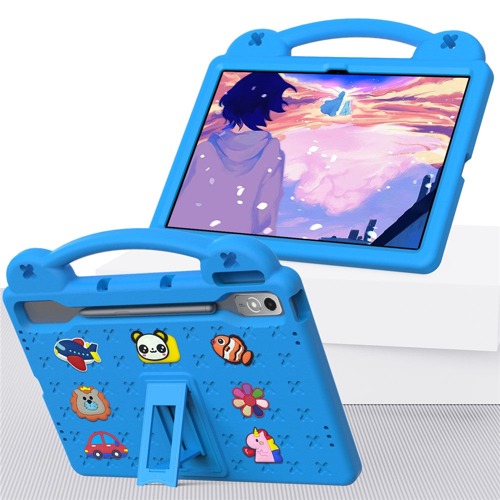 For Lenovo Tab P12 EVA Case with Kickstand Drop Protective Rugged Tablet Cover - Sky Blue