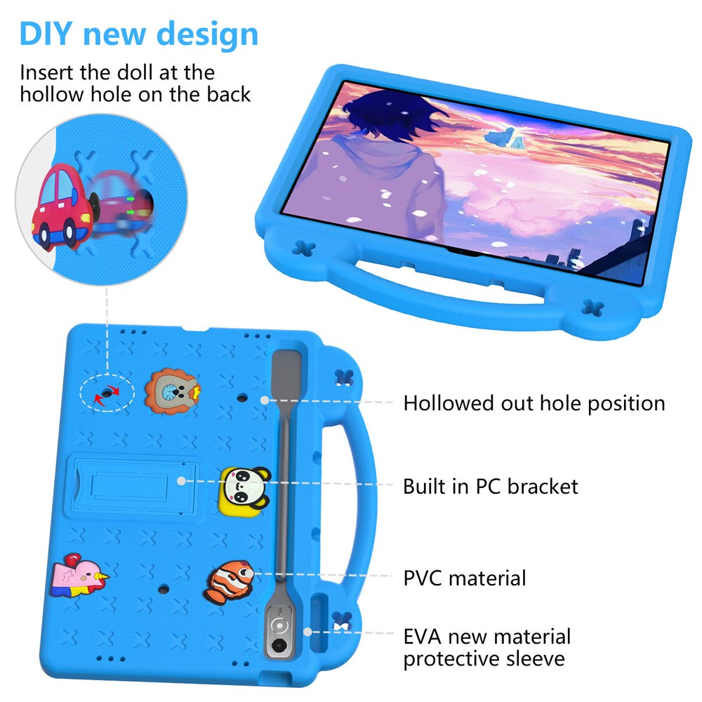 For Lenovo Tab P12 EVA Case with Kickstand Drop Protective Rugged Tablet Cover - Sky Blue