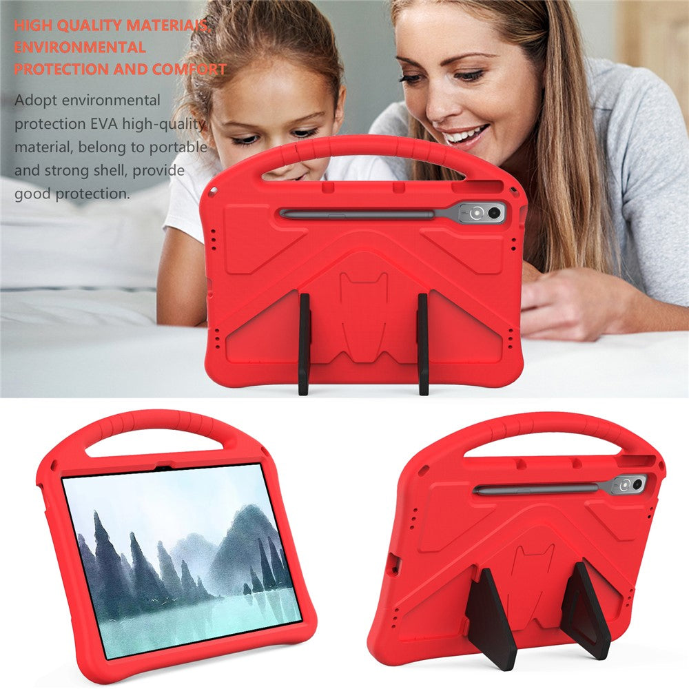 For Lenovo Tab P12 Protective Back Cover Handle Kickstand EVA Tablet Case - Red