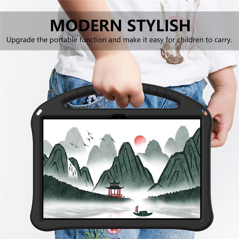 For Lenovo Tab P12 Protective Back Cover Handle Kickstand EVA Tablet Case - Black