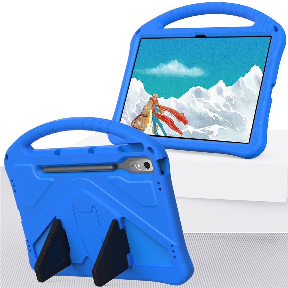 For Lenovo Tab P12 Protective Back Cover Handle Kickstand EVA Tablet Case - Blue