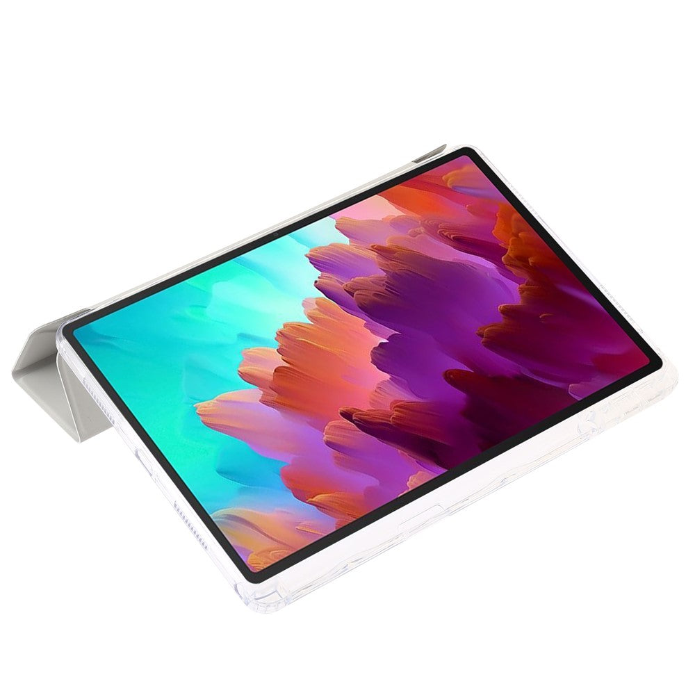 For Lenovo Tab M11 / Xiaoxin Pad 11 2024 Tablet Case Origami Stand TPU+Acrylic+PU Flip Cover - Grey