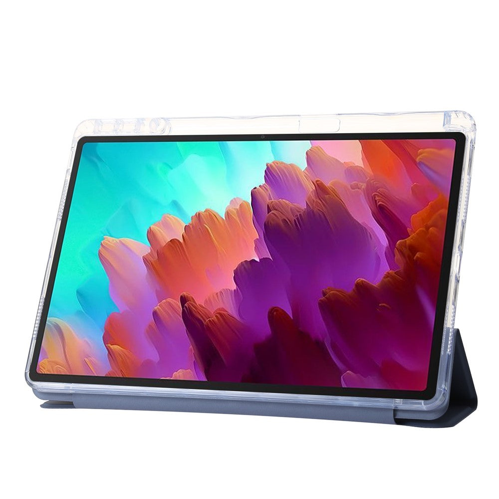 For Lenovo Tab M11 / Xiaoxin Pad 11 2024 Case TPU+Acrylic+PU Tablet Cover with Tri-fold Stand - Lavender Purple