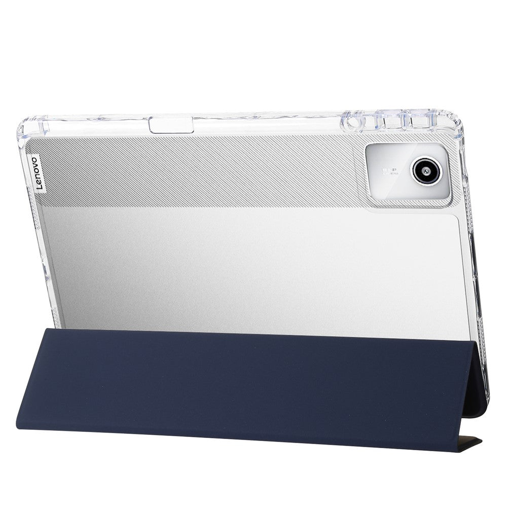 For Lenovo Tab M11 / Xiaoxin Pad 11 2024 Case TPU+Acrylic+PU Tablet Cover with Tri-fold Stand - Dark Blue