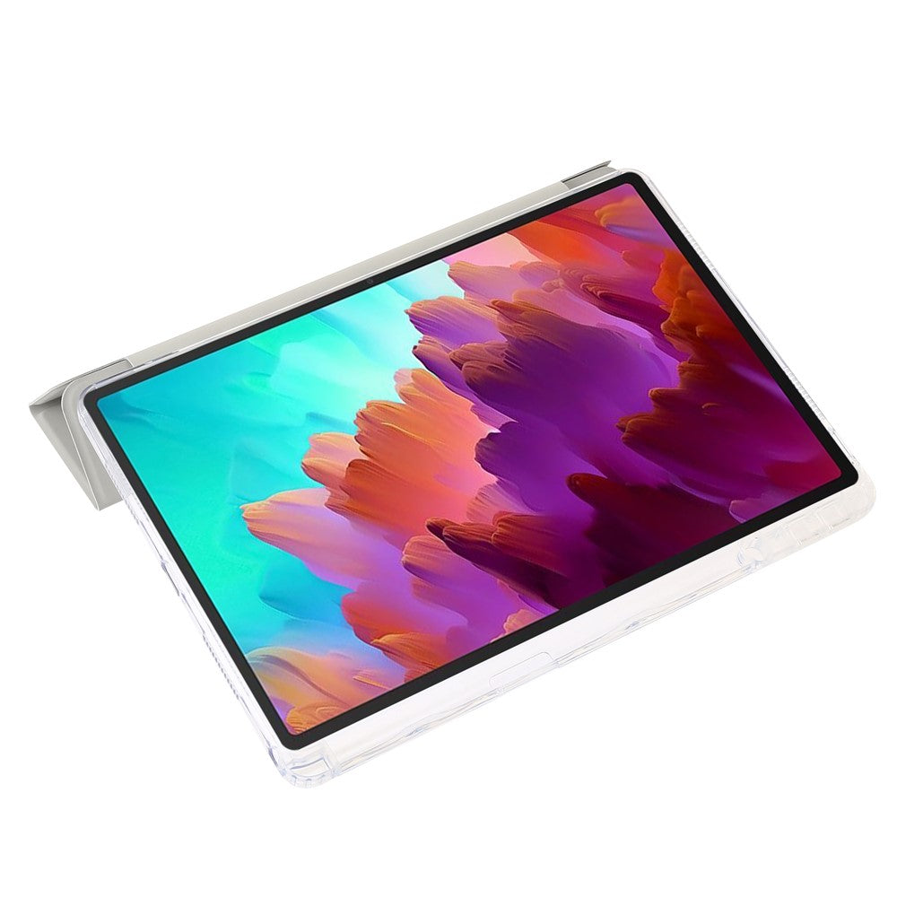 For Lenovo Tab M11 / Xiaoxin Pad 11 2024 Case TPU+Acrylic+PU Tablet Cover with Tri-fold Stand - Grey
