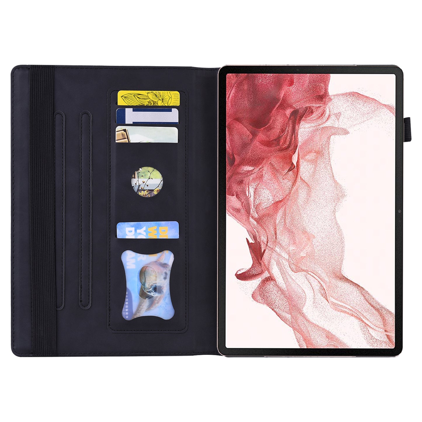 For Samsung Galaxy Tab S9 FE+ Tablet Case Wallet Stand Business Leather Cover - Black