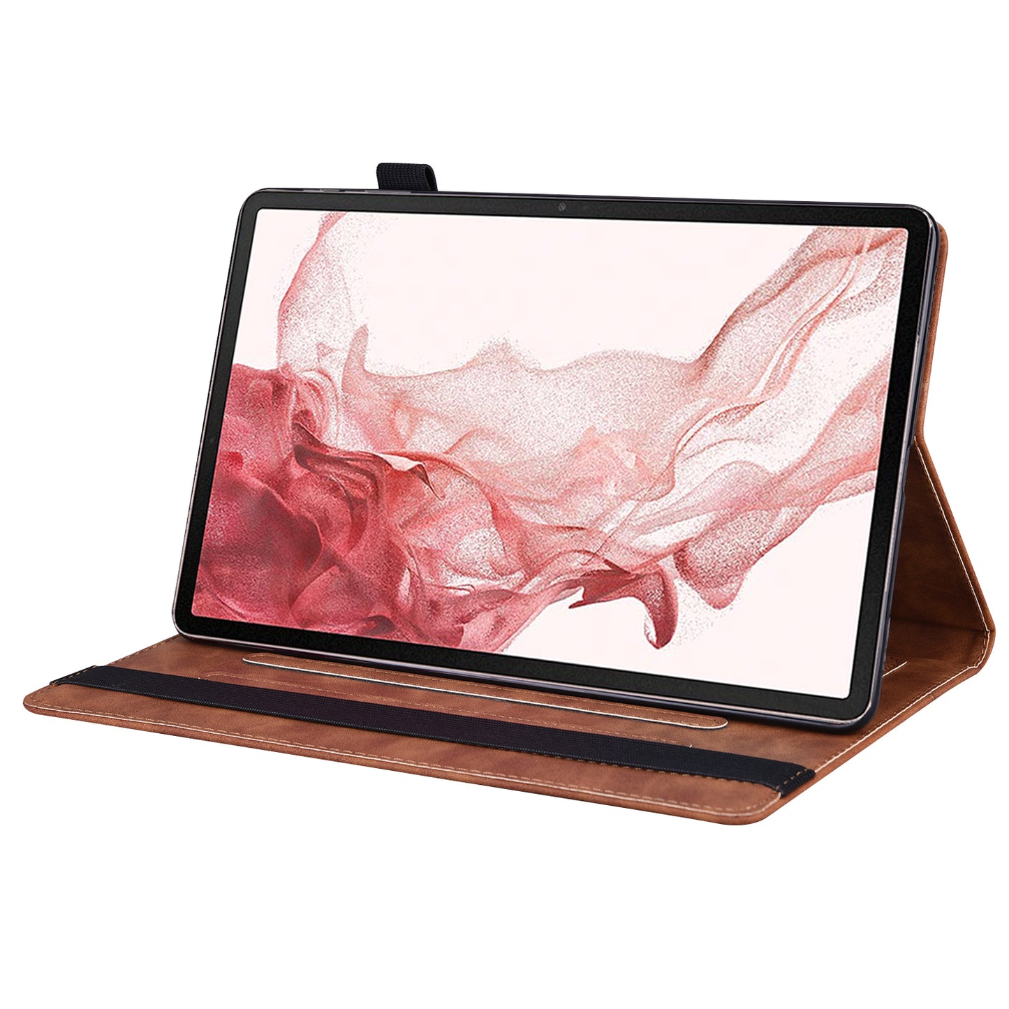 For Samsung Galaxy Tab S9 FE+ Tablet Case Wallet Stand Business Leather Cover - Brown