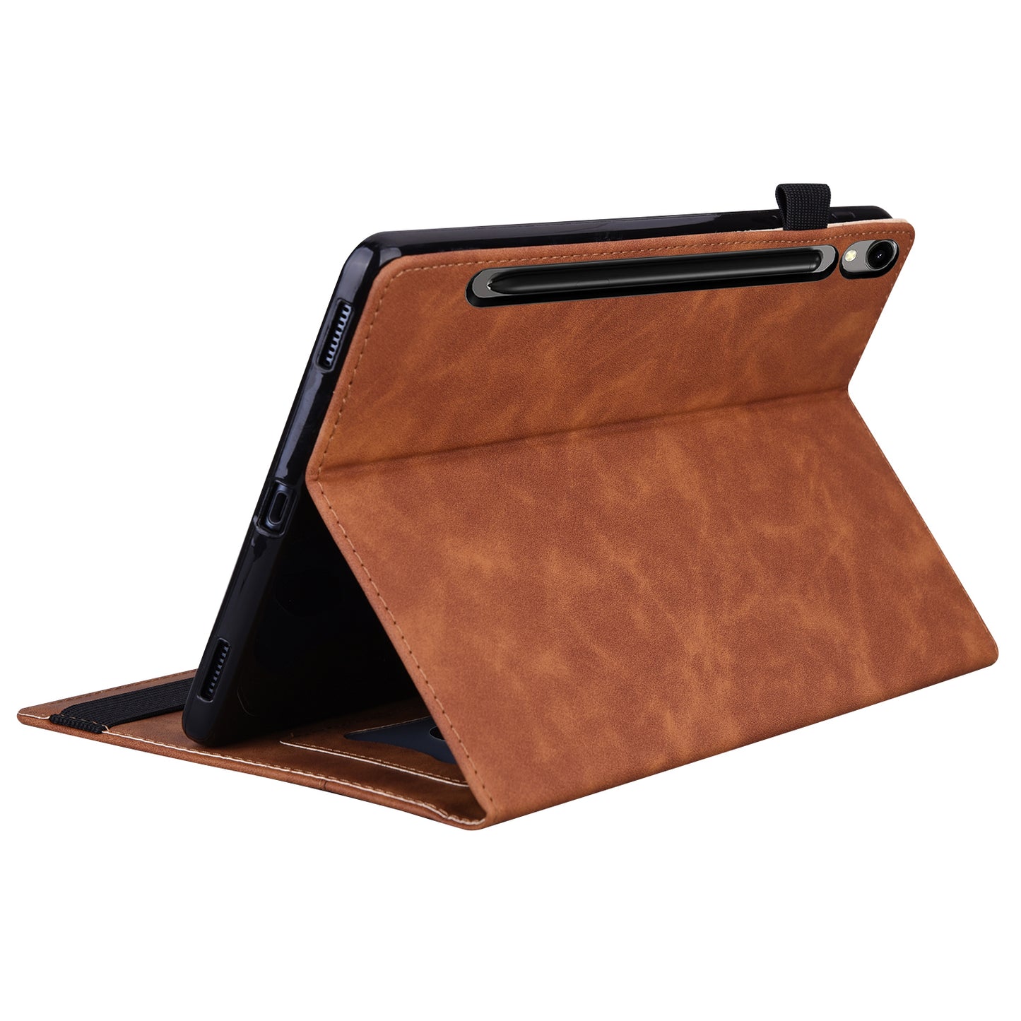 For Samsung Galaxy Tab S9 FE+ Tablet Case Wallet Stand Business Leather Cover - Brown