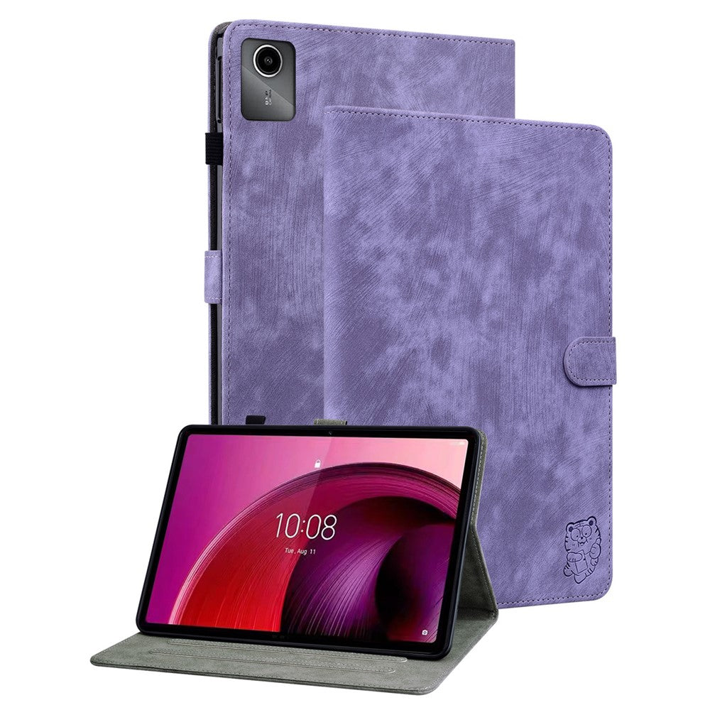 For Lenovo Tab M11 / Xiaoxin Pad 11 2024 Case Card Slots Leather Tablet Cover - Purple