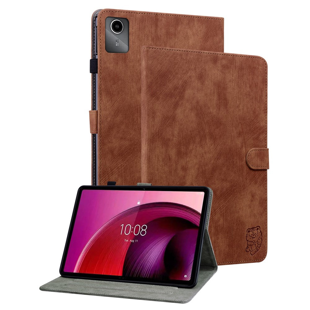 For Lenovo Tab M11 / Xiaoxin Pad 11 2024 Case Card Slots Leather Tablet Cover - Brown